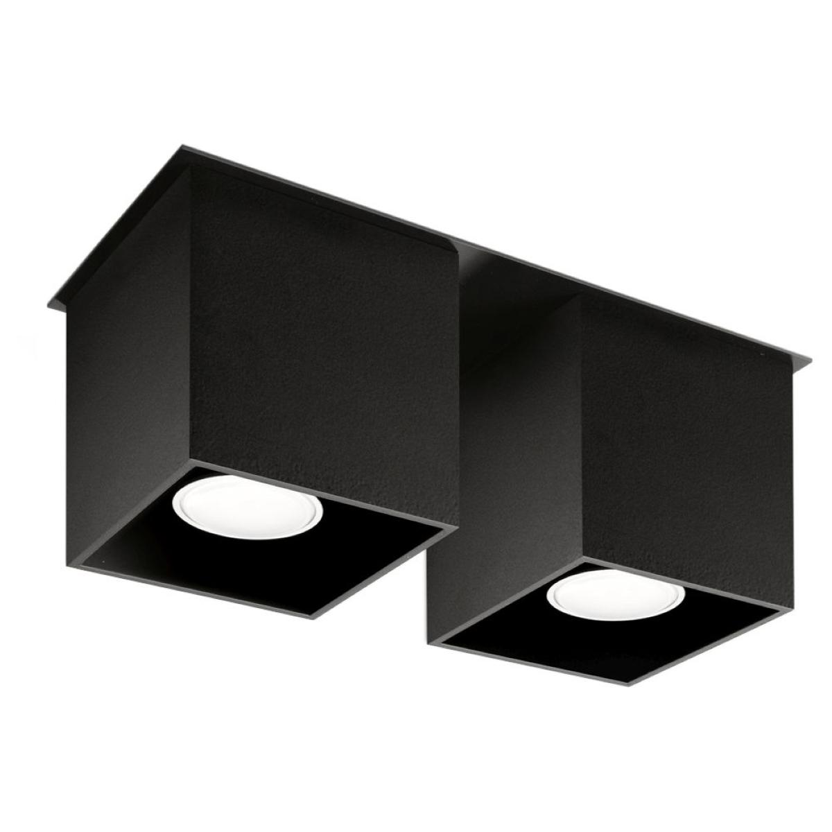 Sollux Plafón QUAD 2 negro 