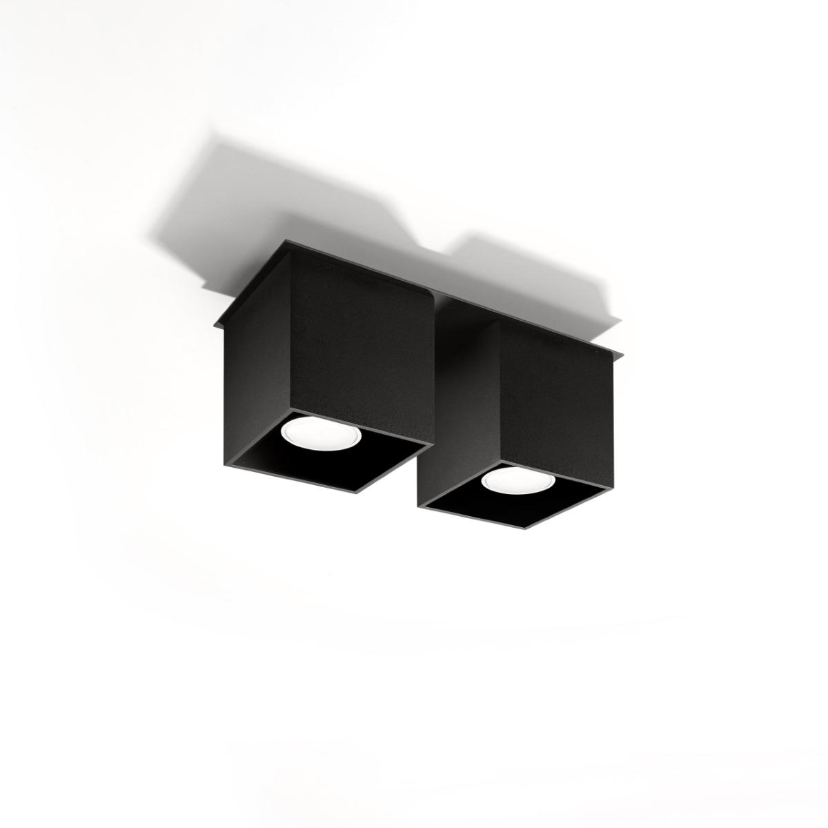 Sollux Plafón QUAD 2 negro 