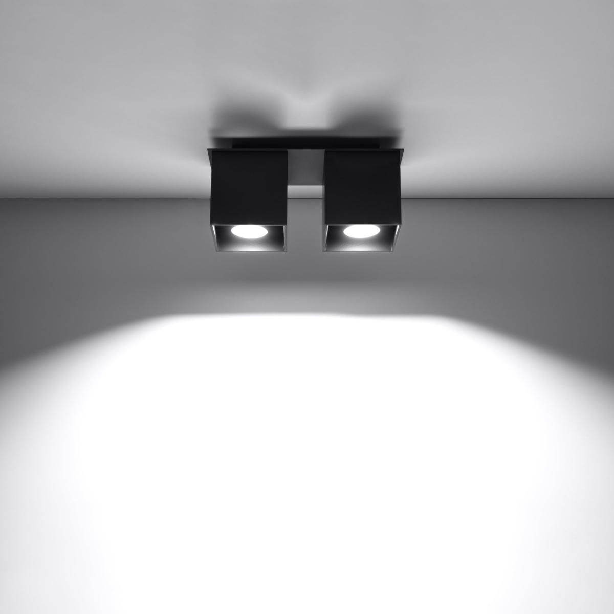 Sollux Plafón QUAD 2 negro 