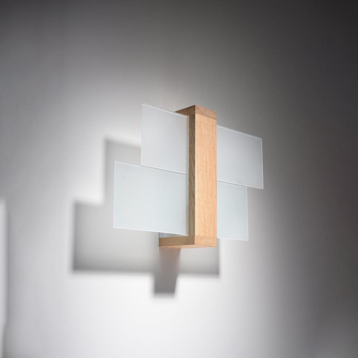 Sollux Lámpara de pared FENIKS 1 madera natural 