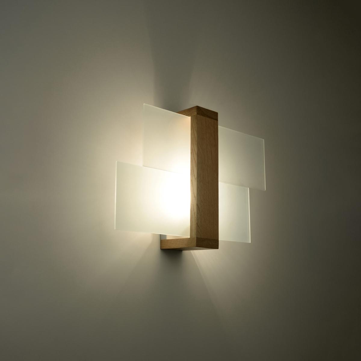 Sollux Lámpara de pared FENIKS 1 madera natural 
