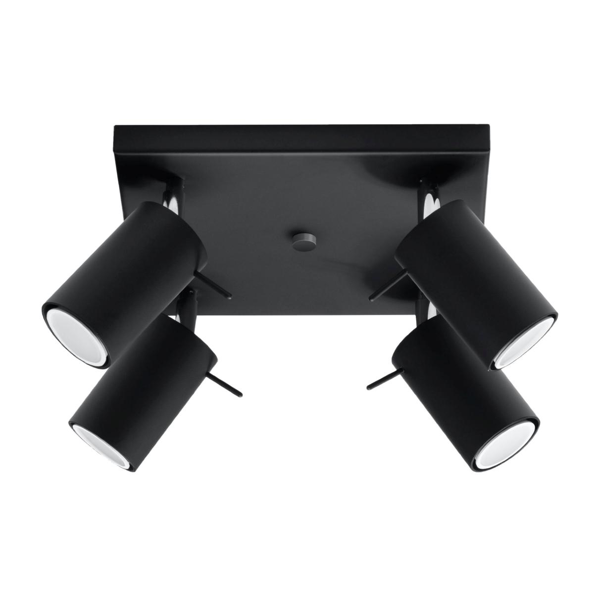 Sollux Plafón RING 4 negro 