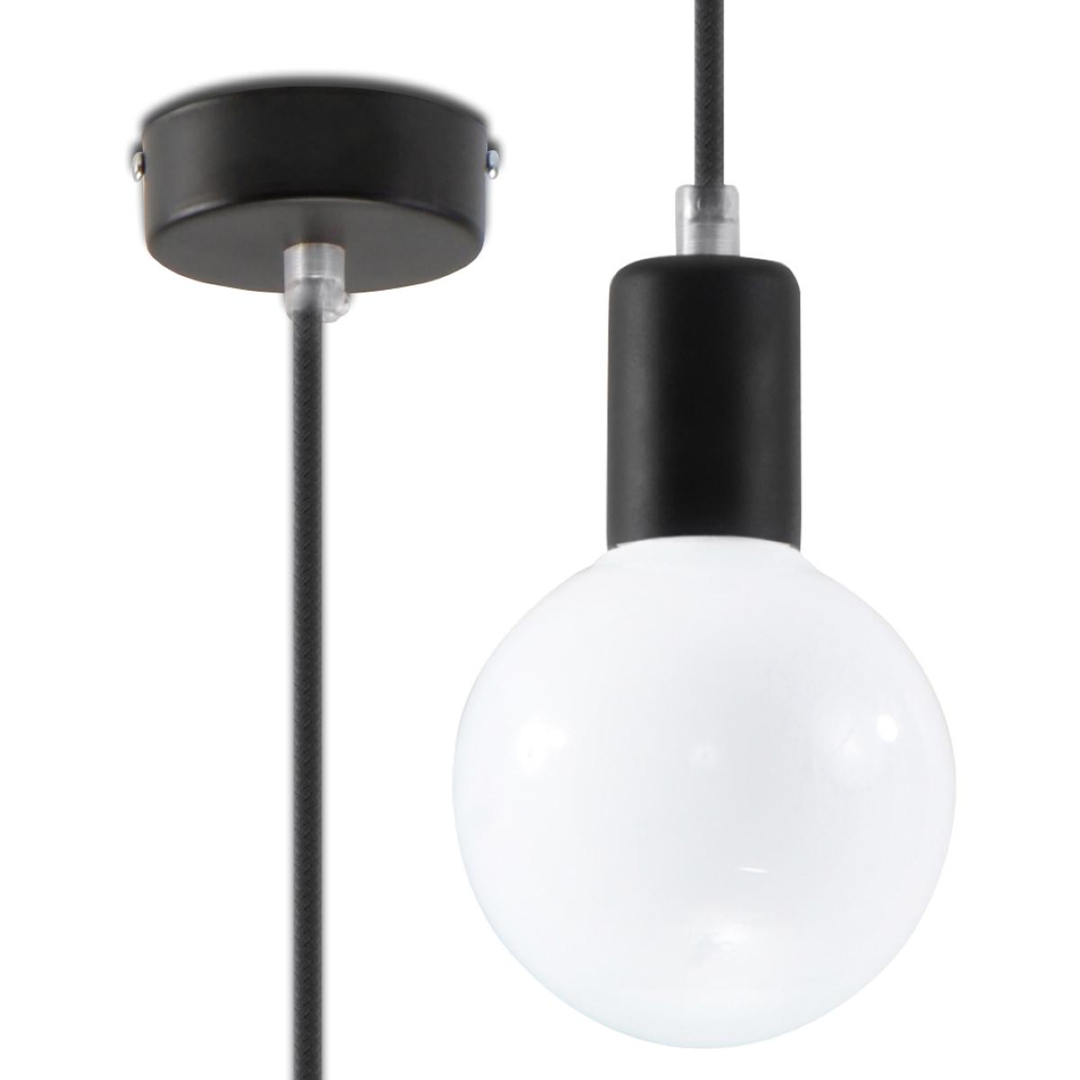 Sollux Lámpara colgante EDISON negra 