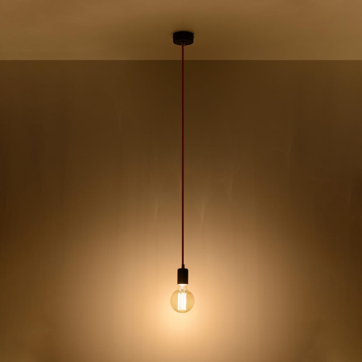 Sollux Lámpara colgante EDISON negra 