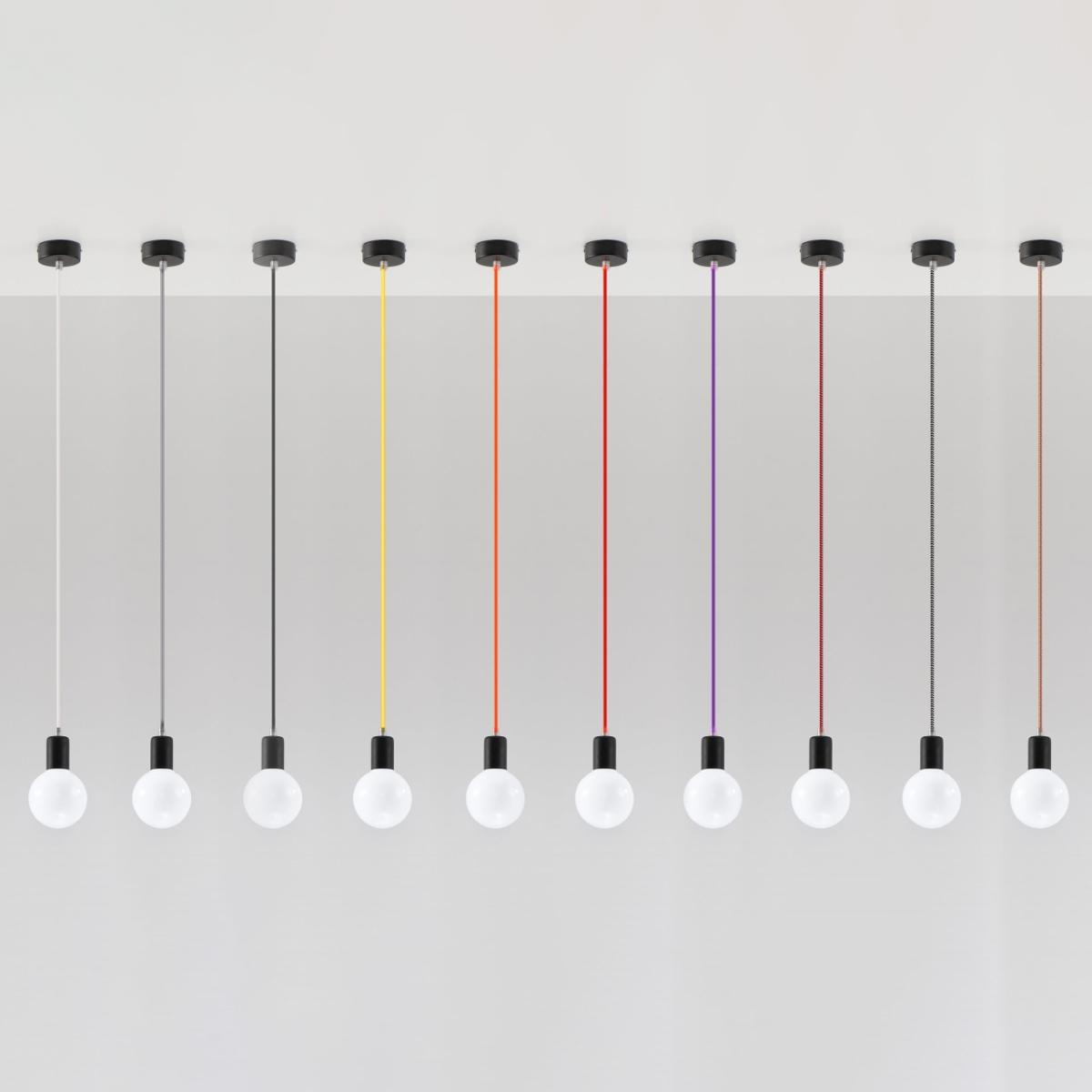 Sollux Lámpara colgante EDISON negra 