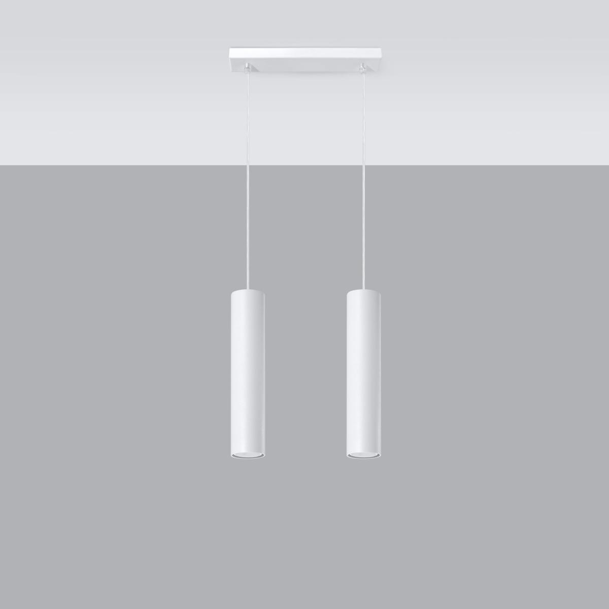 Sollux Lámpara colgante LAGOS 2 blanca 