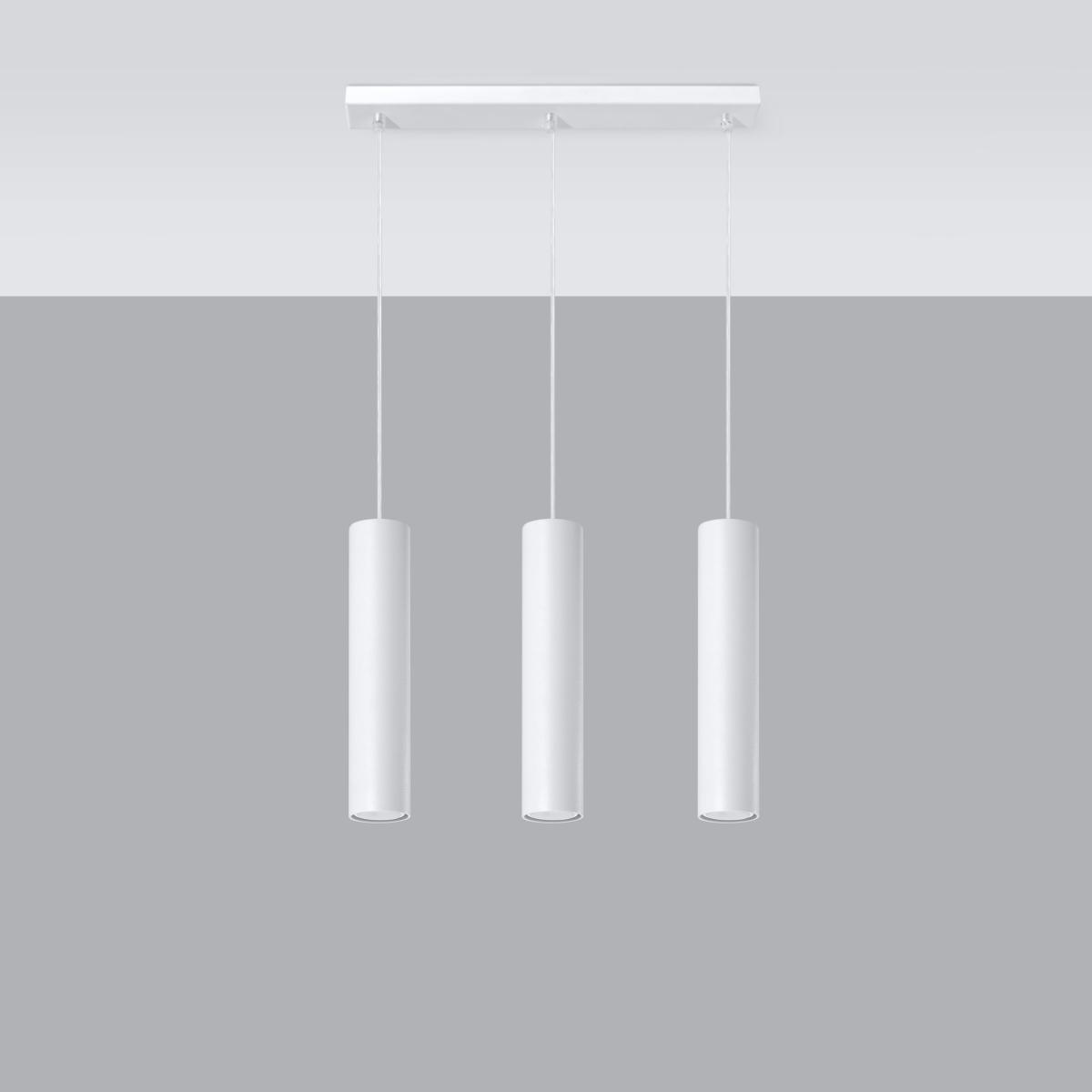 Sollux Lámpara colgante LAGOS 3L blanca 