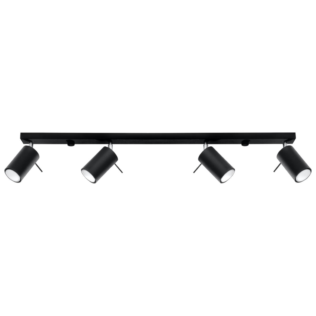 Sollux Plafón RING 4L negro 