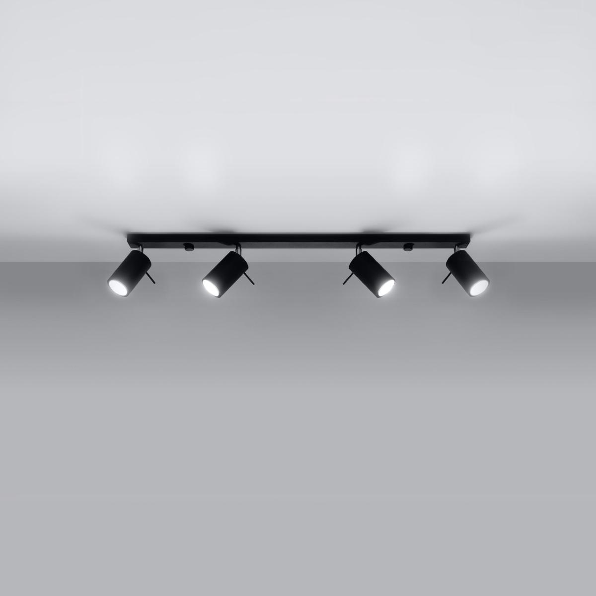 Sollux Plafón RING 4L negro 