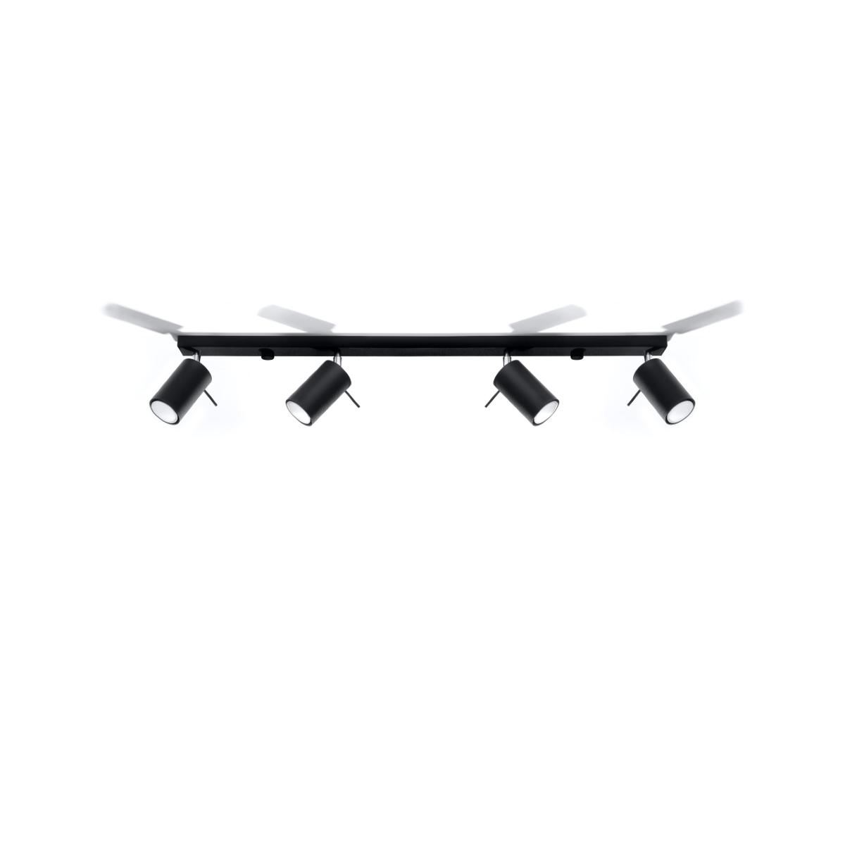 Sollux Plafón RING 4L negro 