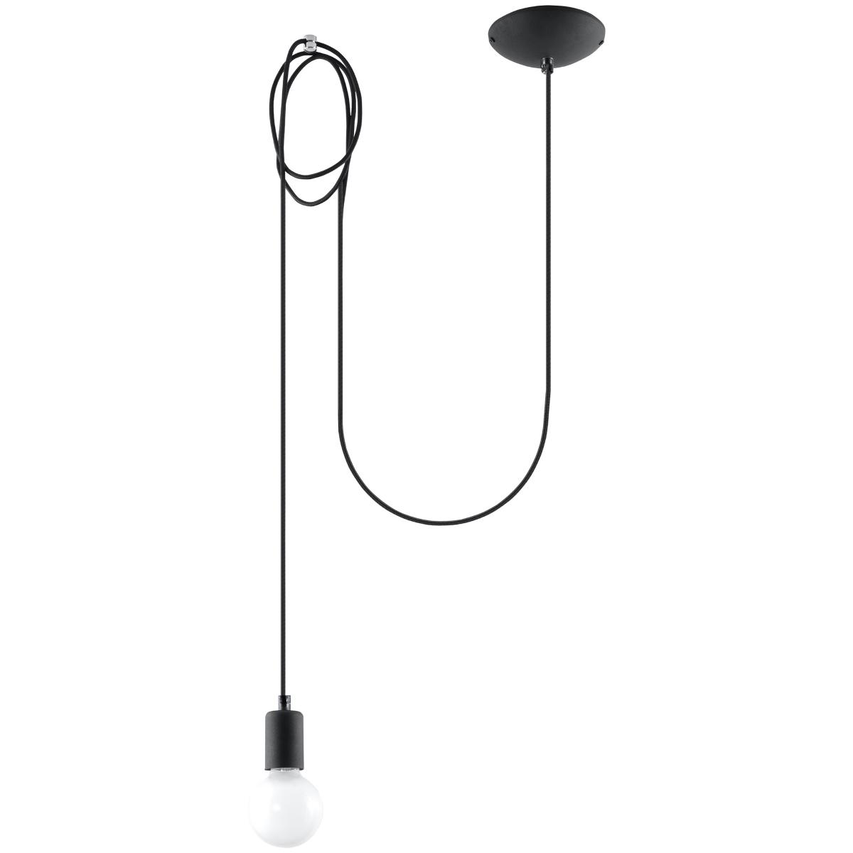 Sollux Lámpara colgante EDISON 1 negro 