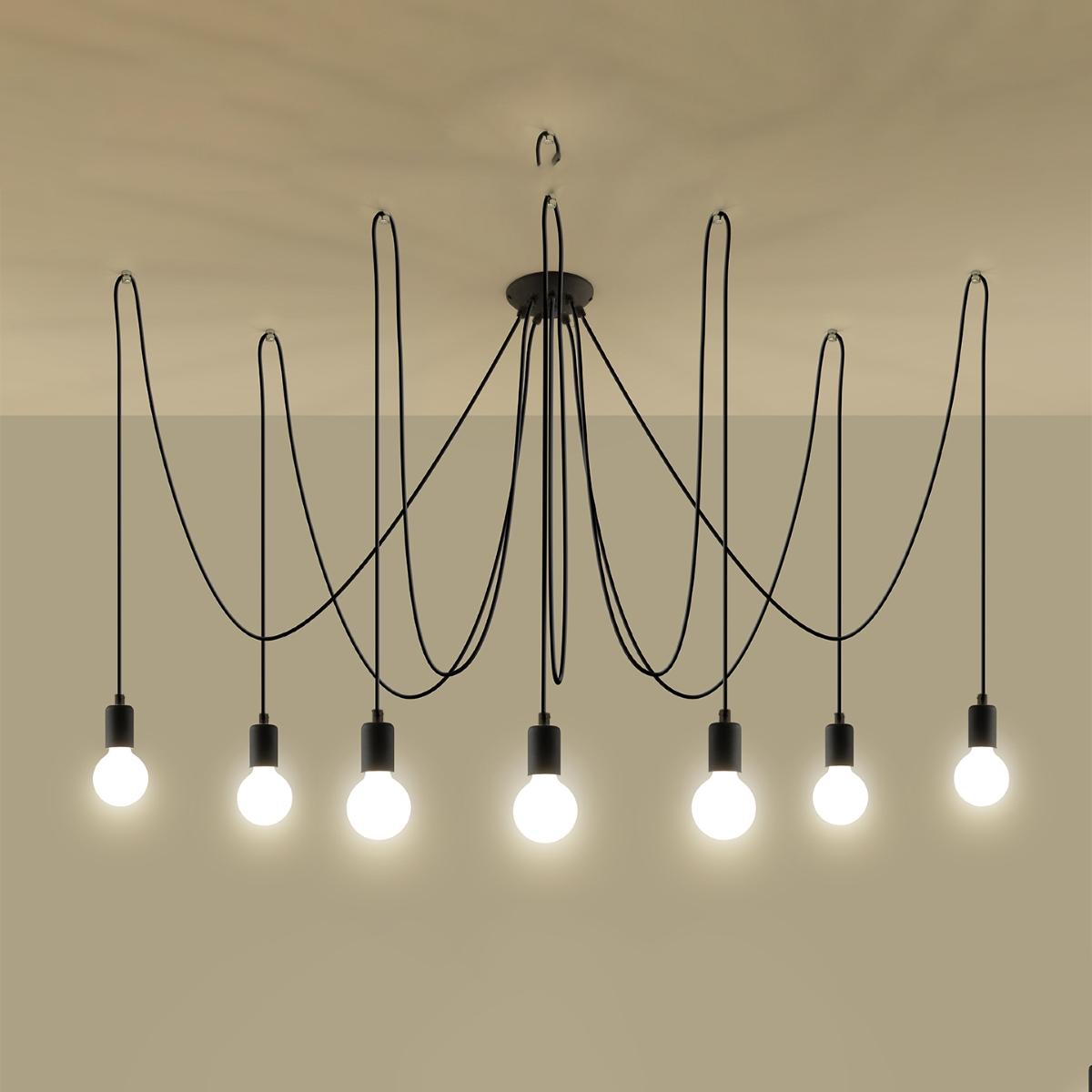 Sollux Lámpara EDISON 7 negra 