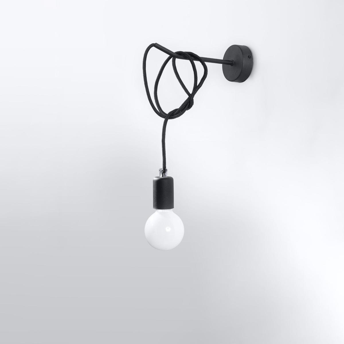 Sollux Aplique EDISON negro 