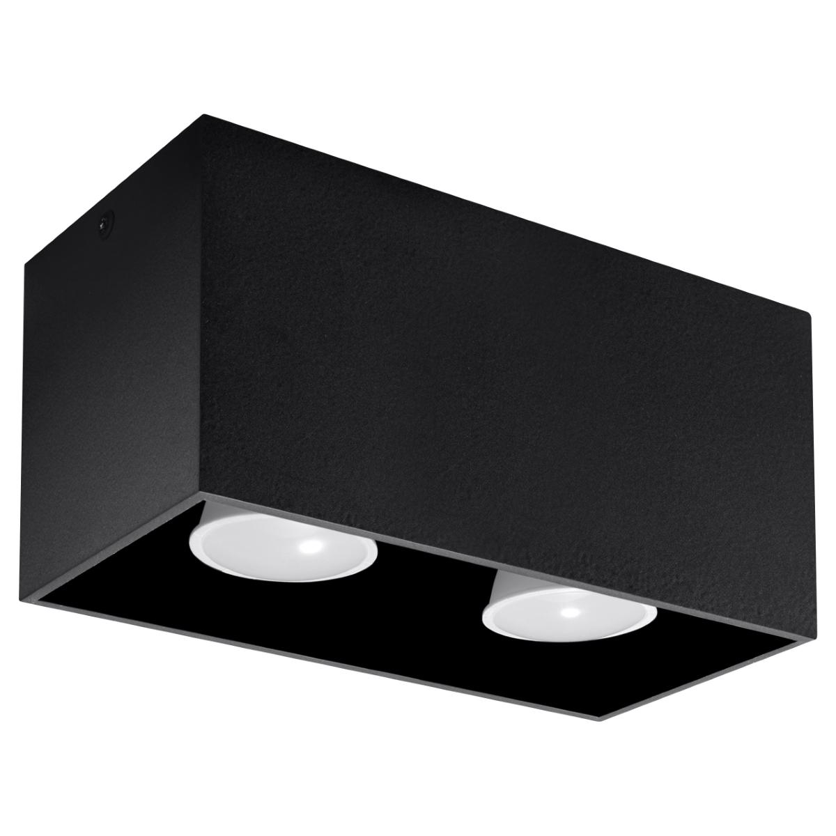 Sollux Plafón QUAD negro 