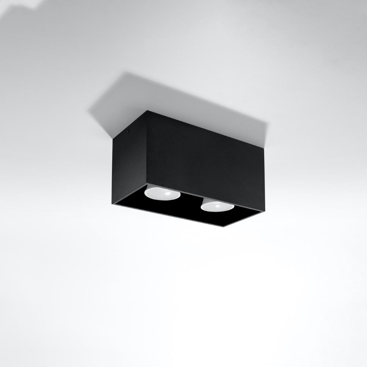 Sollux Plafón QUAD negro 