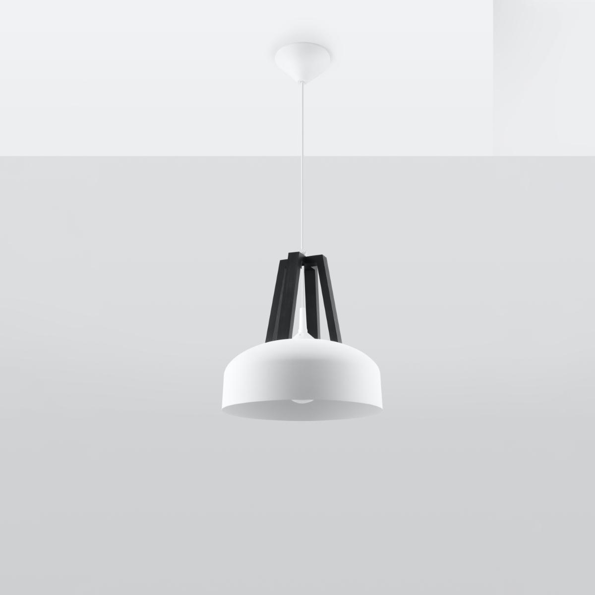 Sollux Lámpara colgante CASCO blanco/negro 