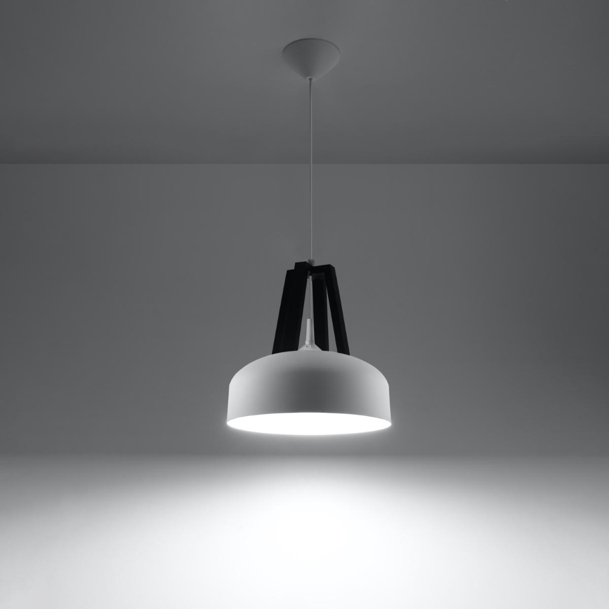 Sollux Lámpara colgante CASCO blanco/negro 