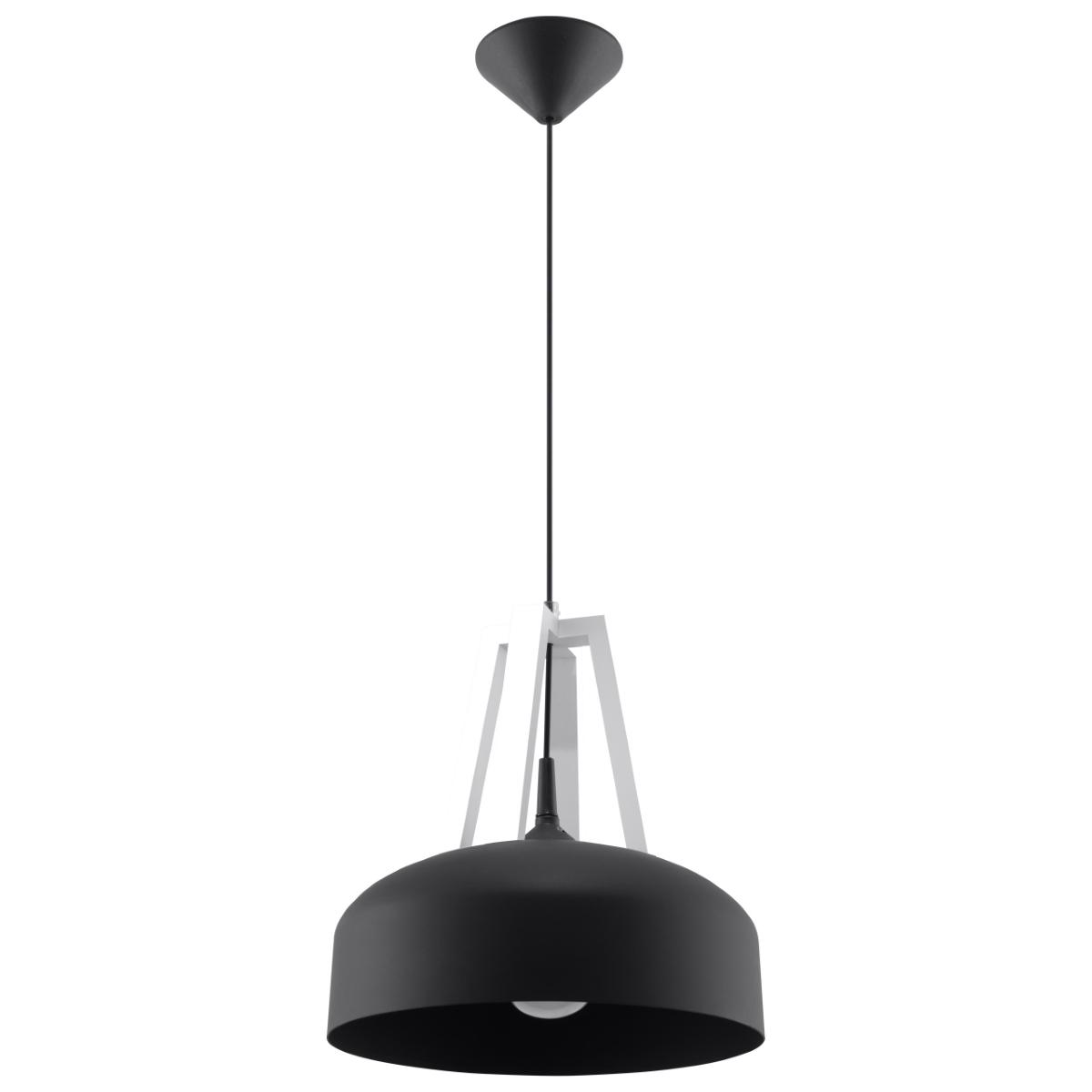 Sollux Lámpara colgante CASCO negro/blanco 
