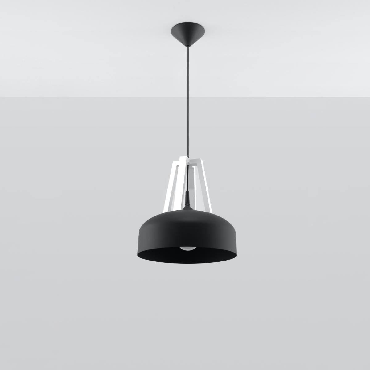 Sollux Lámpara colgante CASCO negro/blanco 