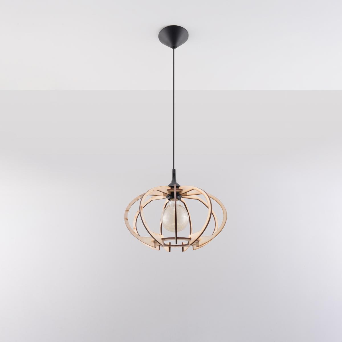 Sollux Lámpara colgante MANDELINO madera natural 