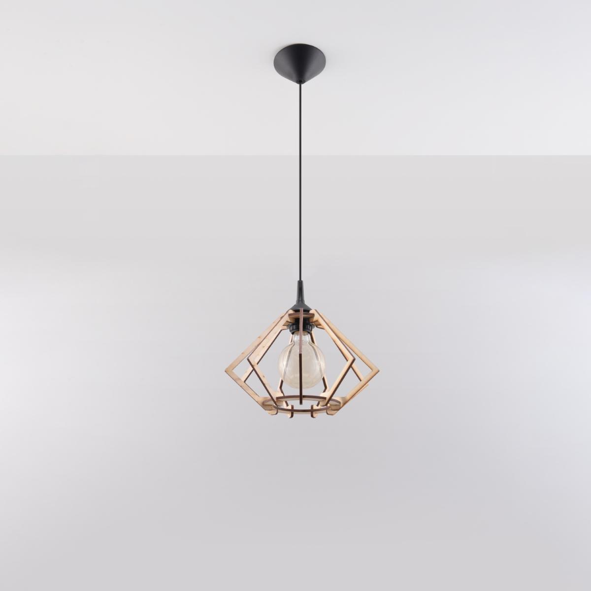 Sollux Lámpara colgante POMPELMO madera natural 