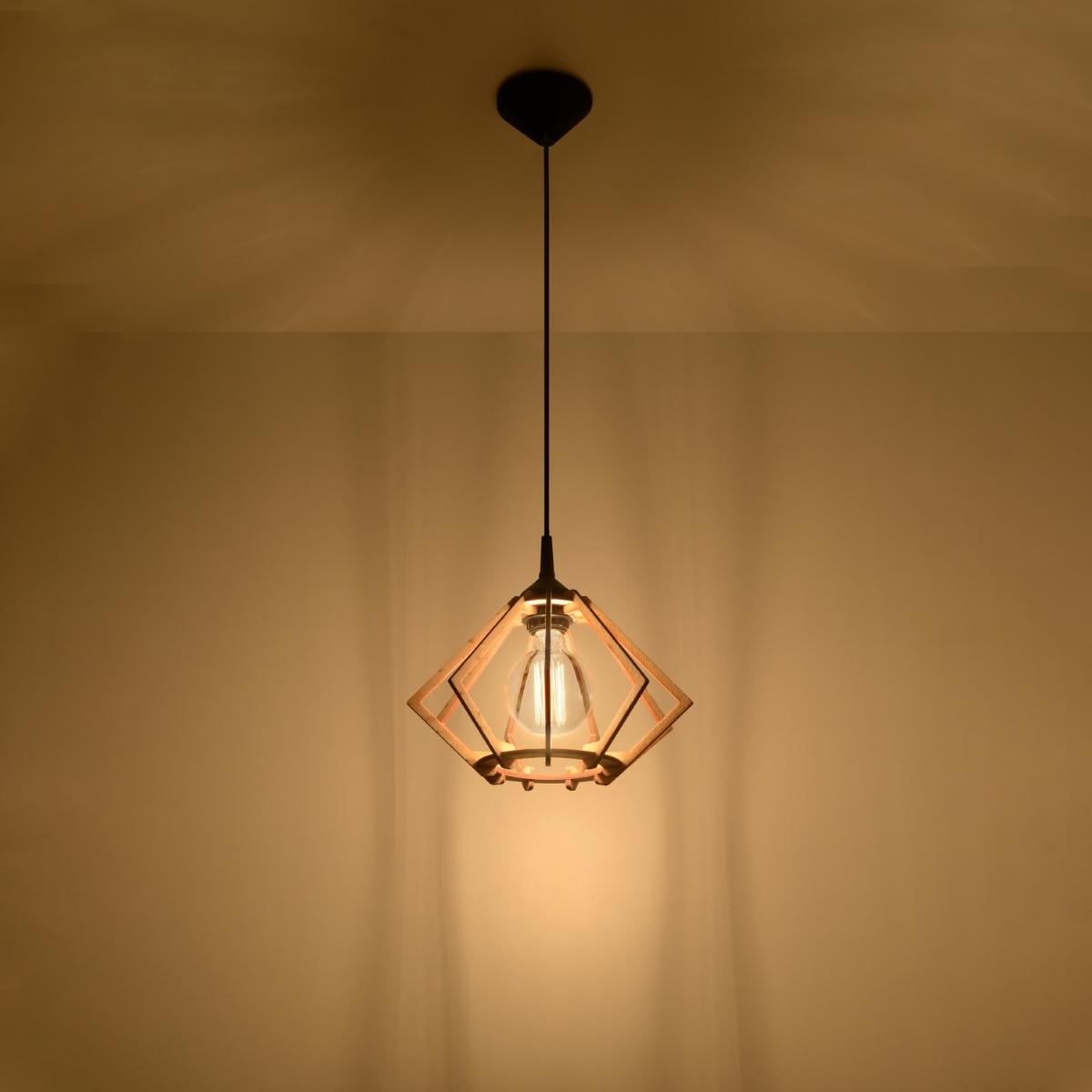 Sollux Lámpara colgante POMPELMO madera natural 