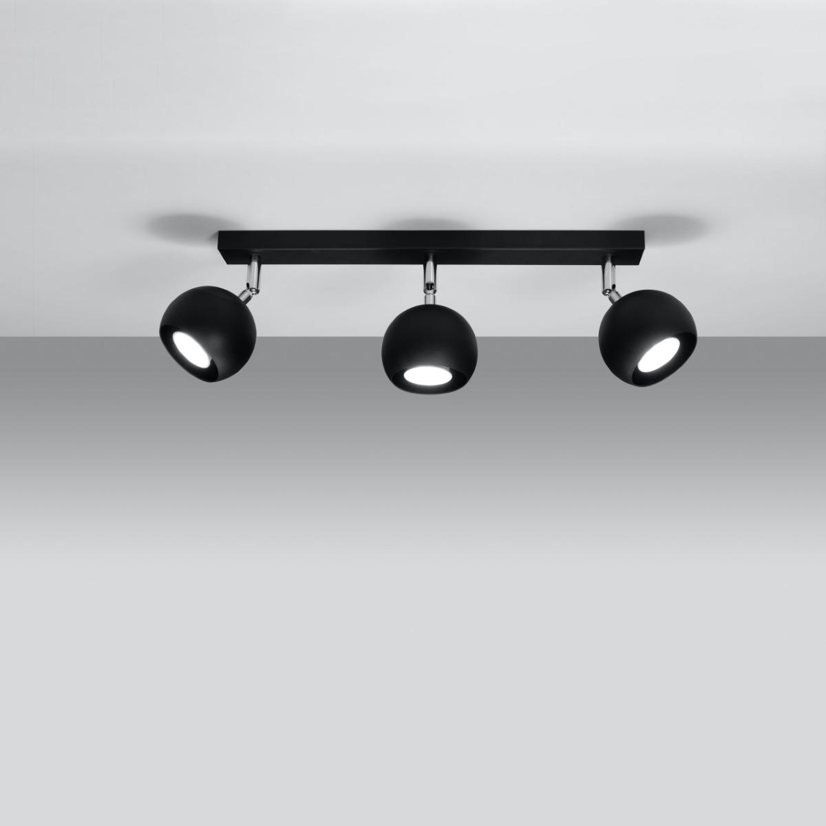 Sollux Lámpara de techo OCULARE 3 negro 