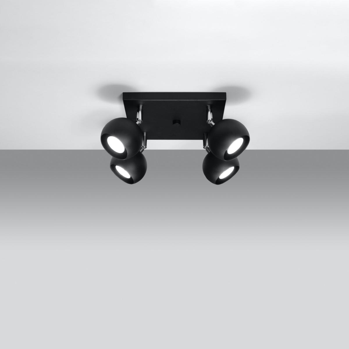 Sollux Lámpara de techo OCULARE 4 negro 
