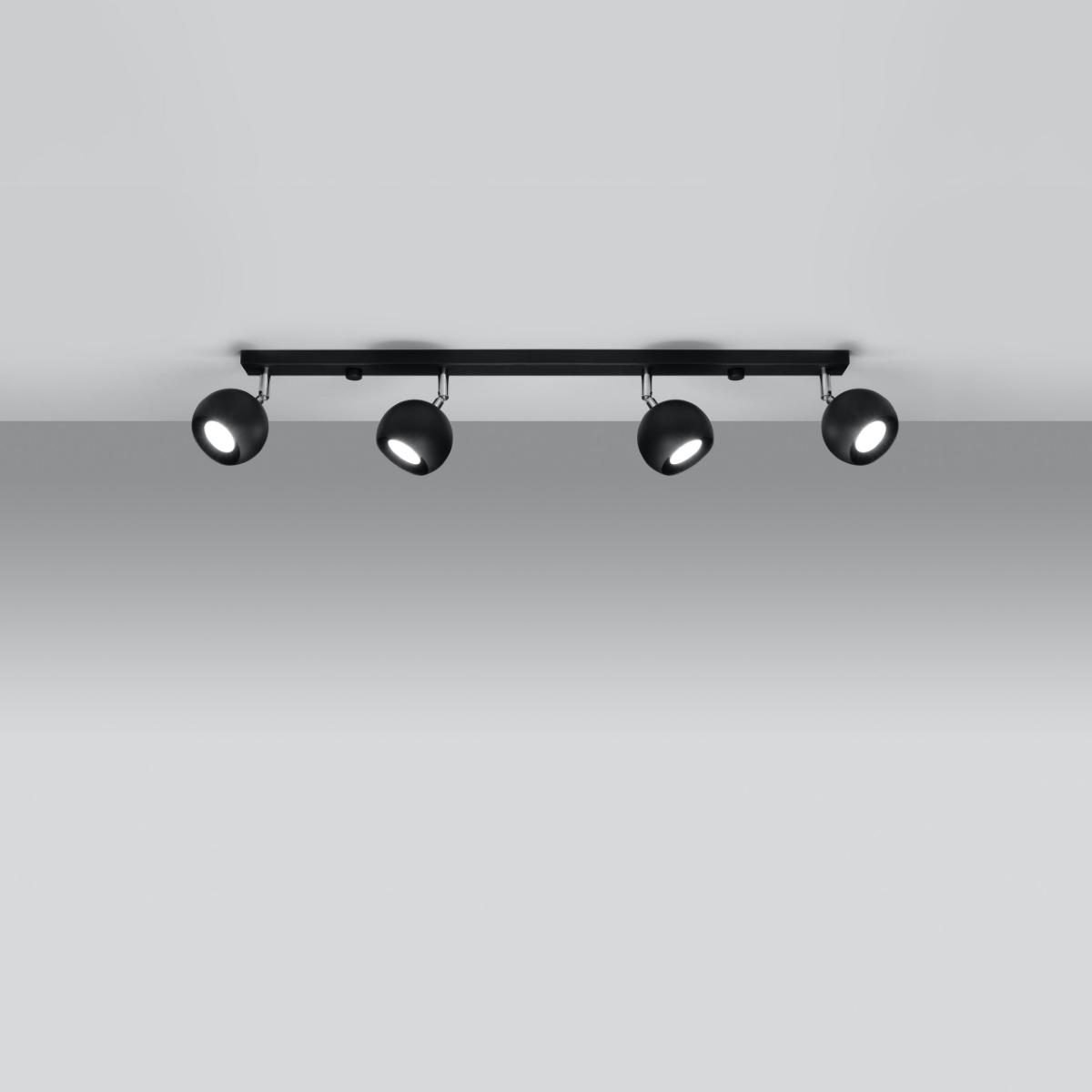 Sollux Lámpara de techo OCULARE 4L negra 