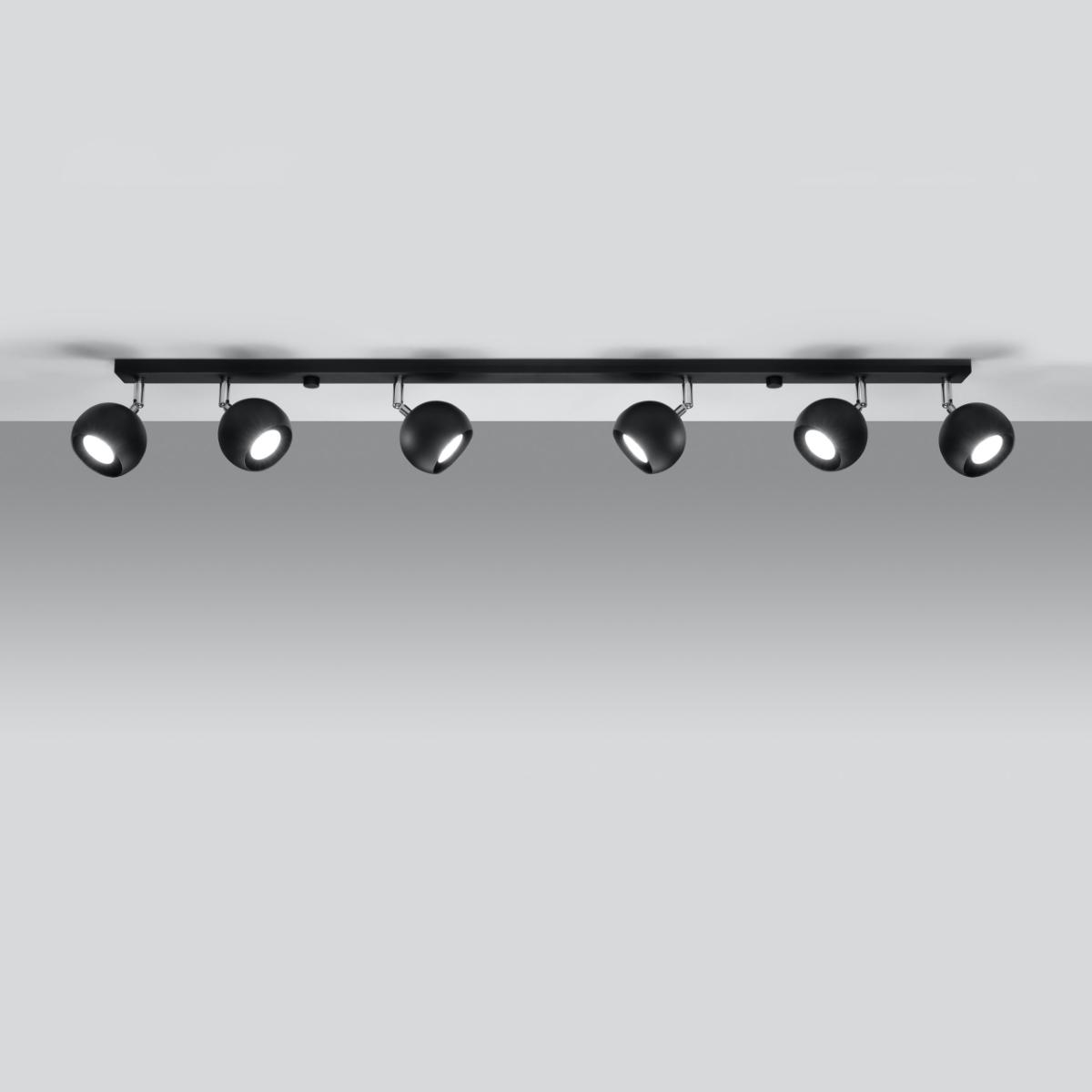 Sollux Lámpara de techo OCULARE 6L negra 