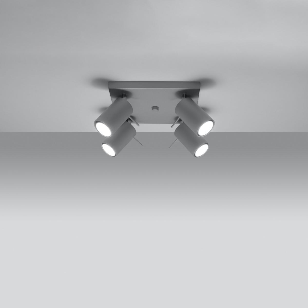 Sollux Lámpara de techo RING 4 gris 