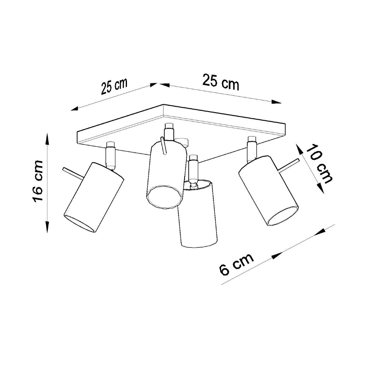 Sollux Lámpara de techo RING 4 gris 