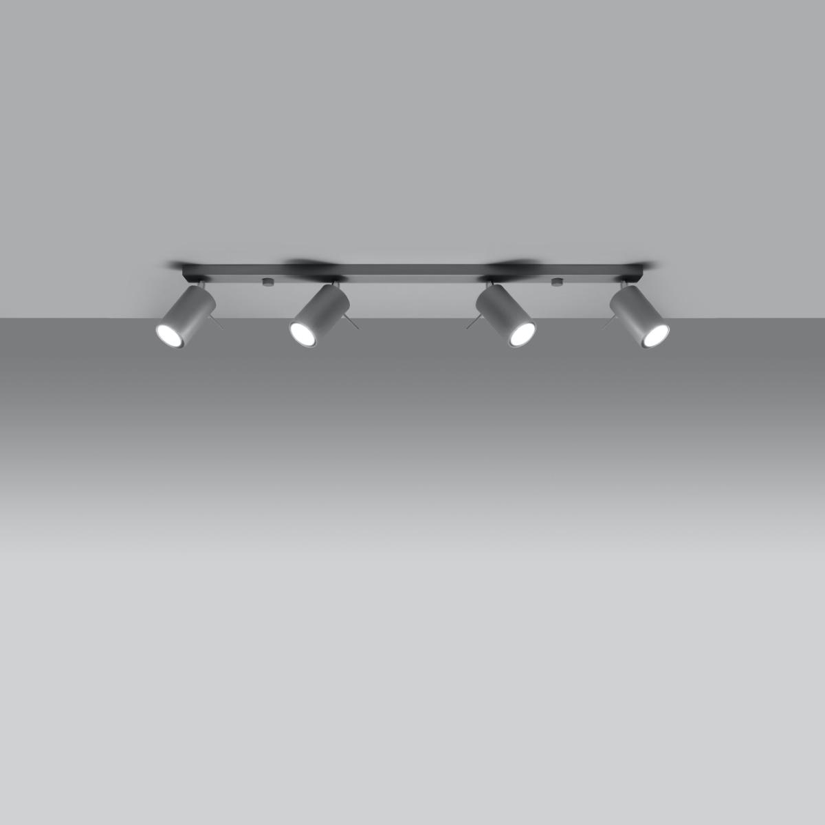 Sollux Lámpara de techo RING 4L gris 