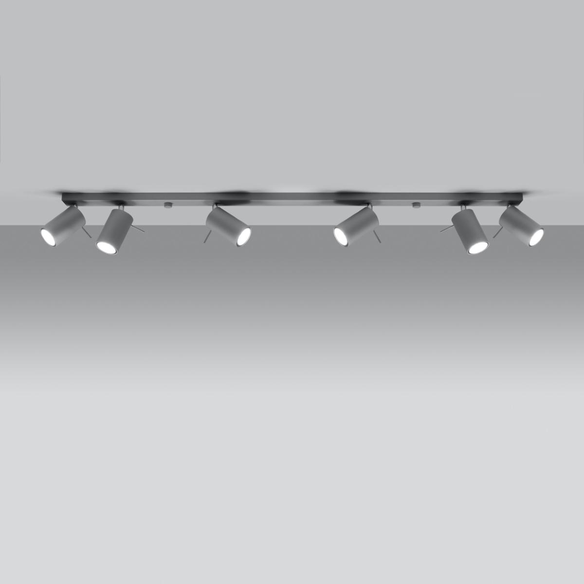 Sollux Lámpara de techo RING 6L gris 