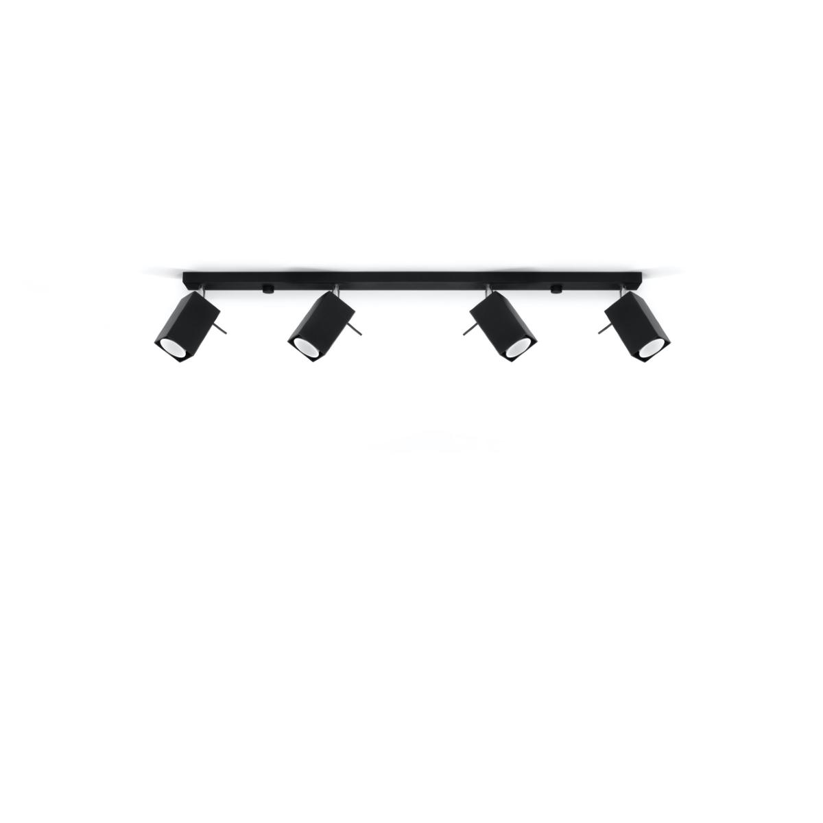 Sollux Lámpara de techo MERIDA 4L negra 