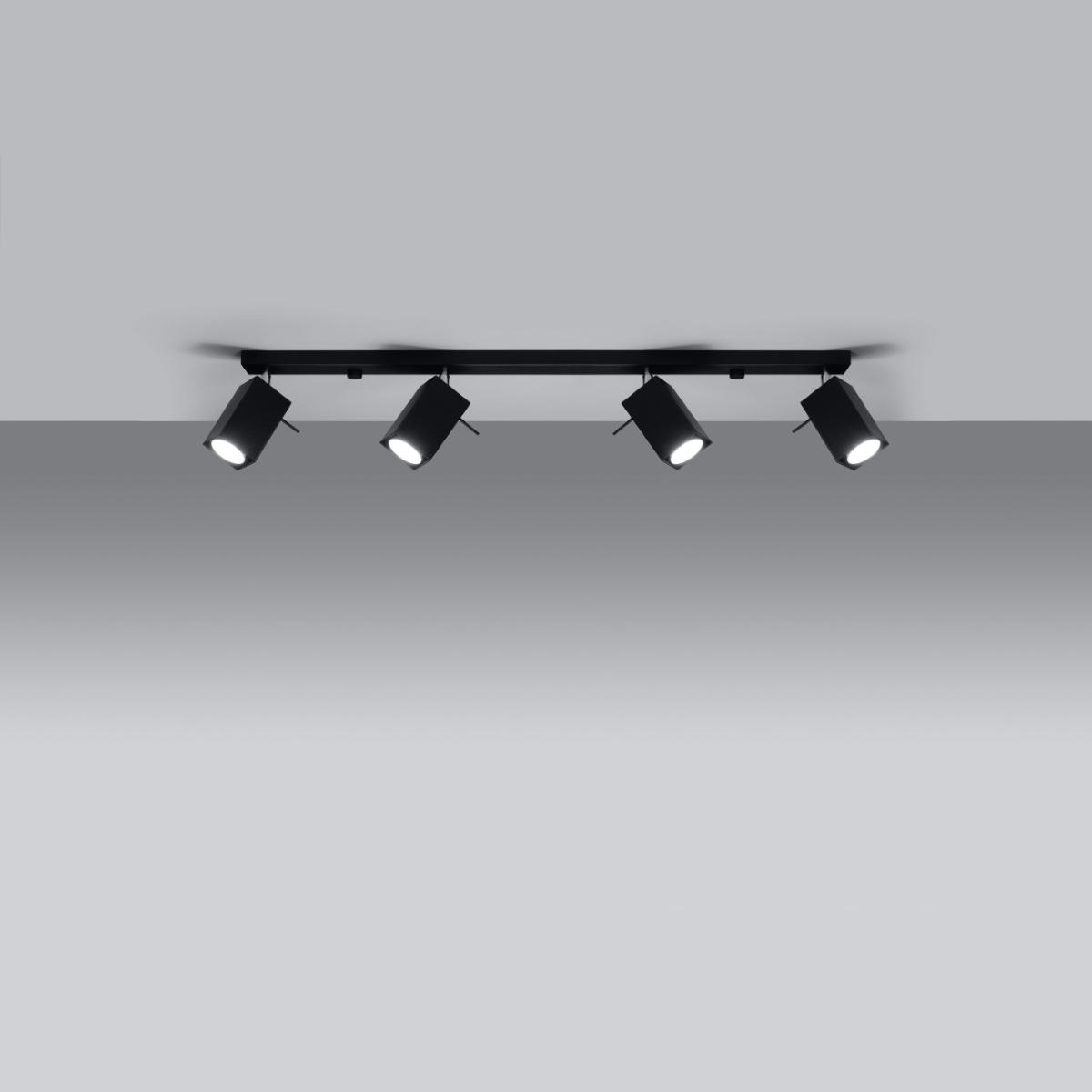 Sollux Lámpara de techo MERIDA 4L negra 