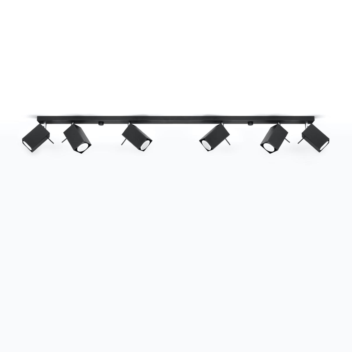 Sollux Lámpara de techo MERIDA 6L negra 