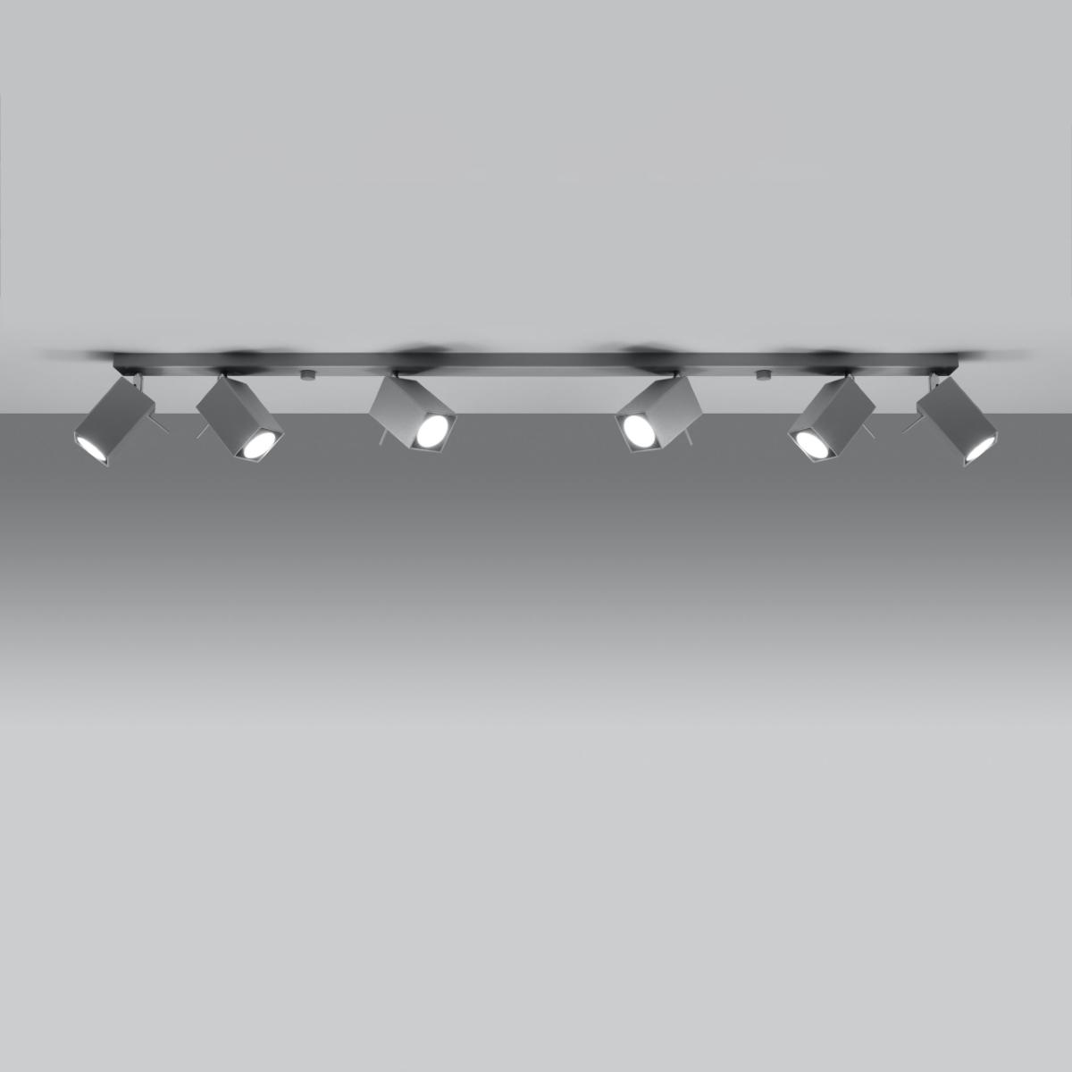 Sollux Lámpara de techo MERIDA 6L gris 