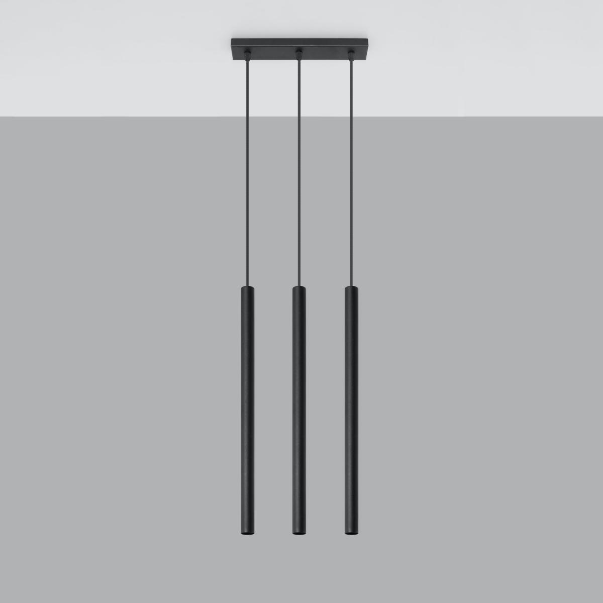 Sollux Lámpara colgante PASTELO 3 negro 