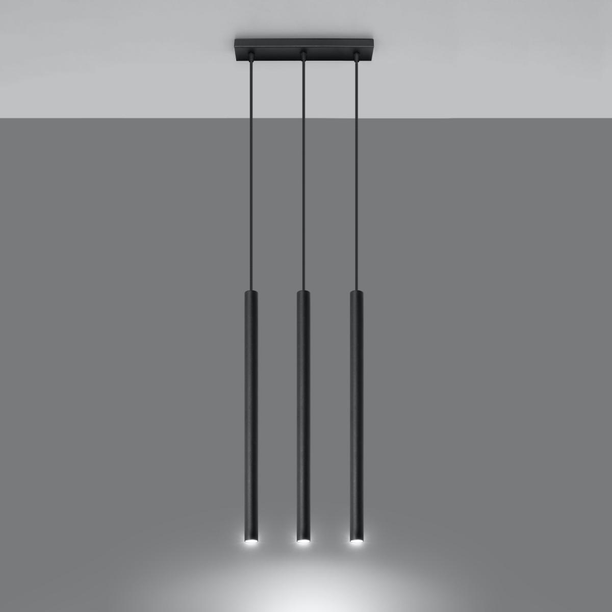 Sollux Lámpara colgante PASTELO 3 negro 