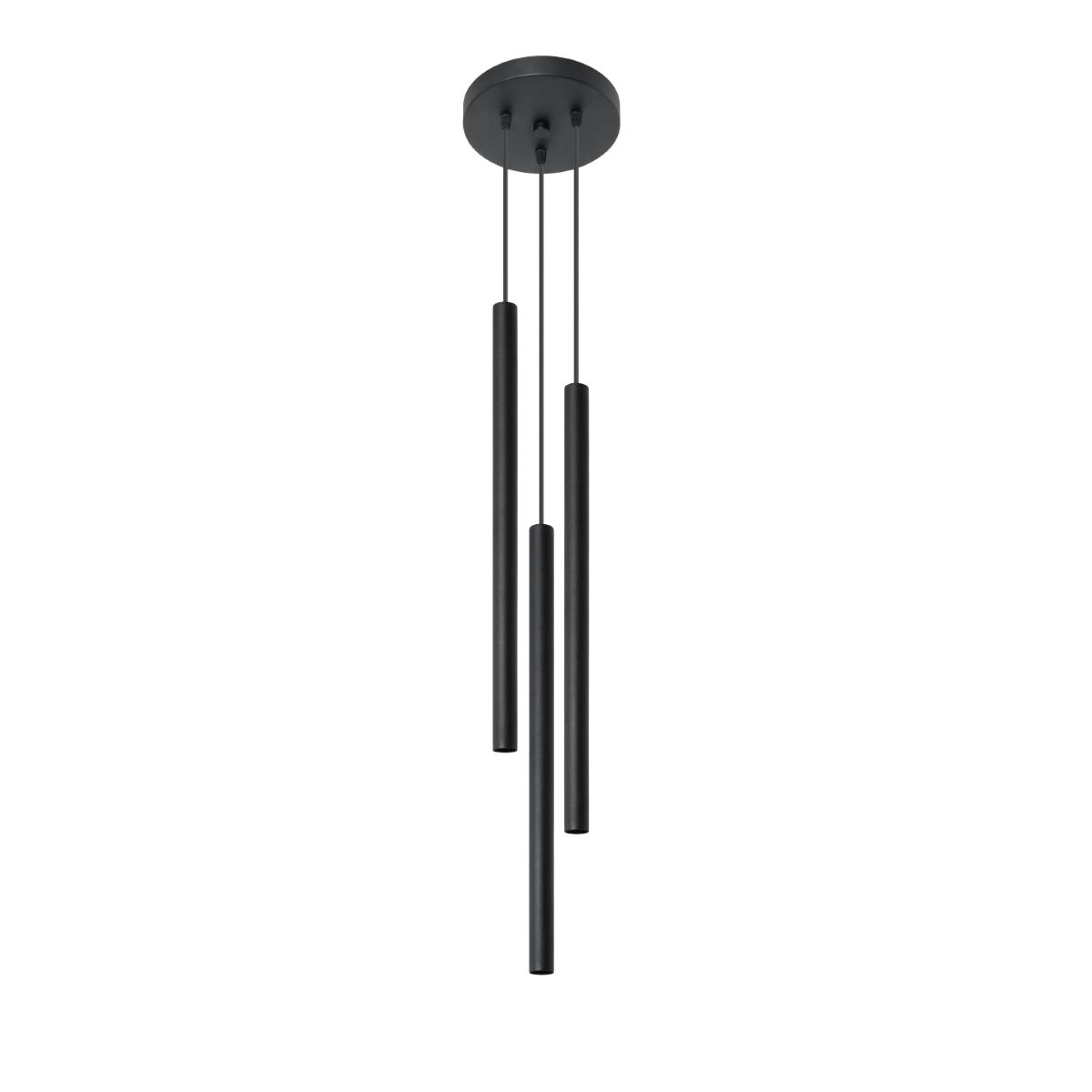 Sollux Lámpara colgante PASTELO 3P negra 