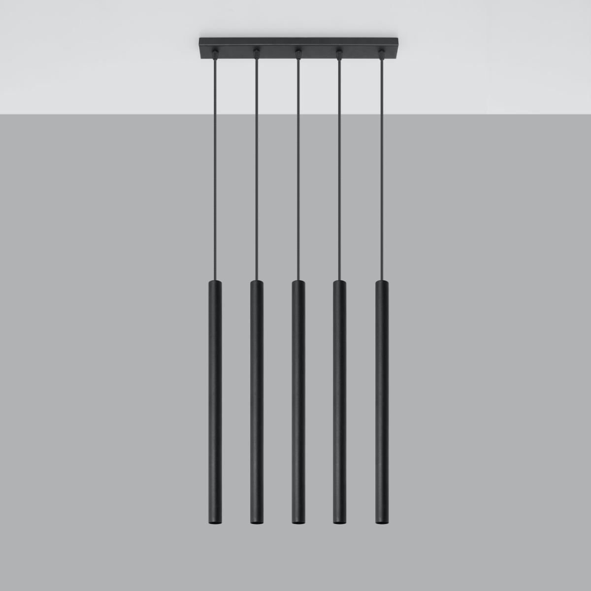 Sollux Lámpara colgante PASTELO 5 negro 