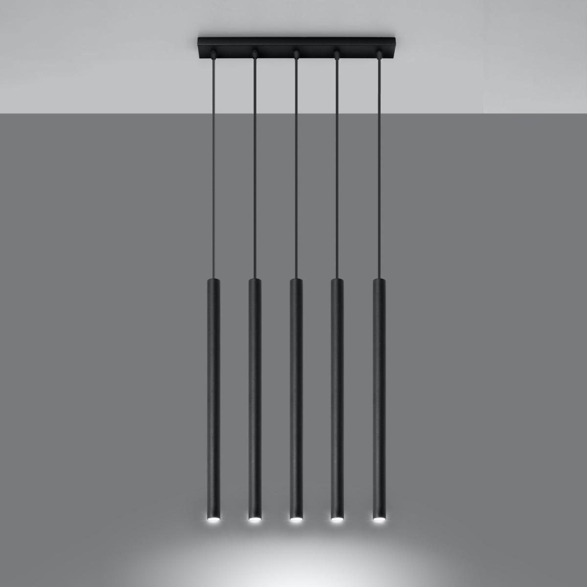 Sollux Lámpara colgante PASTELO 5 negro 