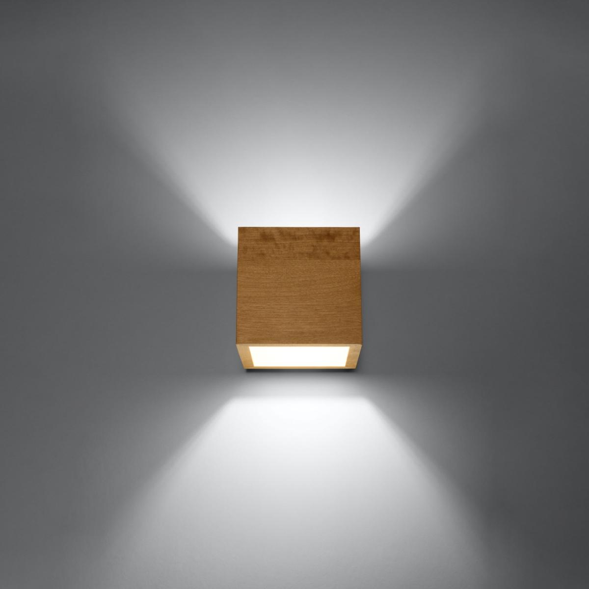 Sollux Aplique QUAD madera natural 