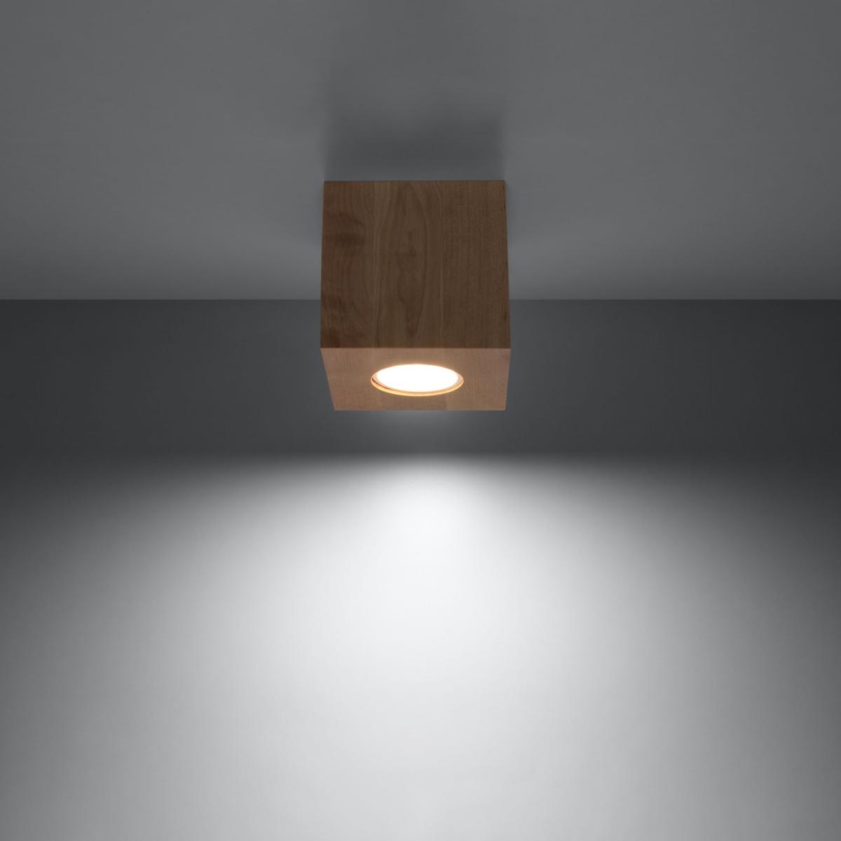 Sollux Lámpara de techo QUAD madera natural 