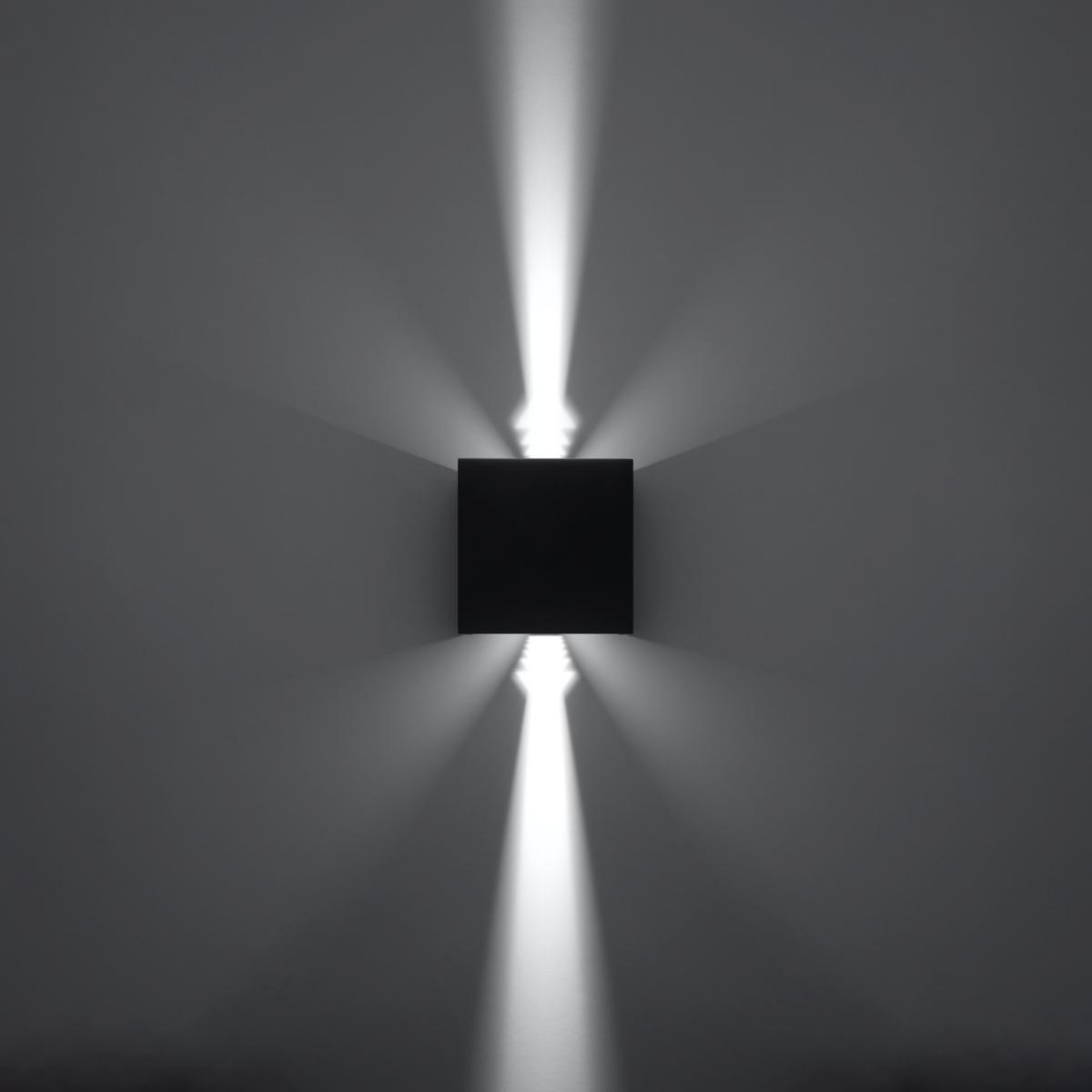 Sollux Aplique LUCA negro LED IP54 3000K