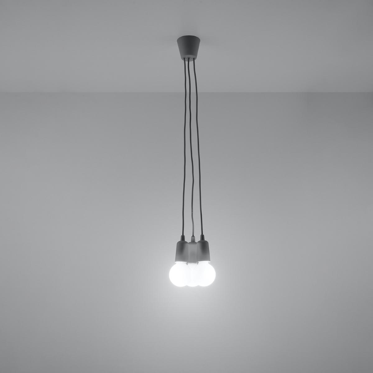 Sollux Lámpara colgante DIEGO 3 gris 