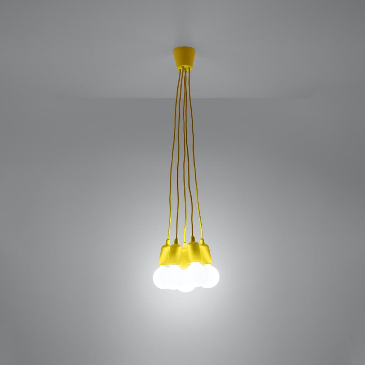 Sollux Lámpara colgante DIEGO 5 amarillo 