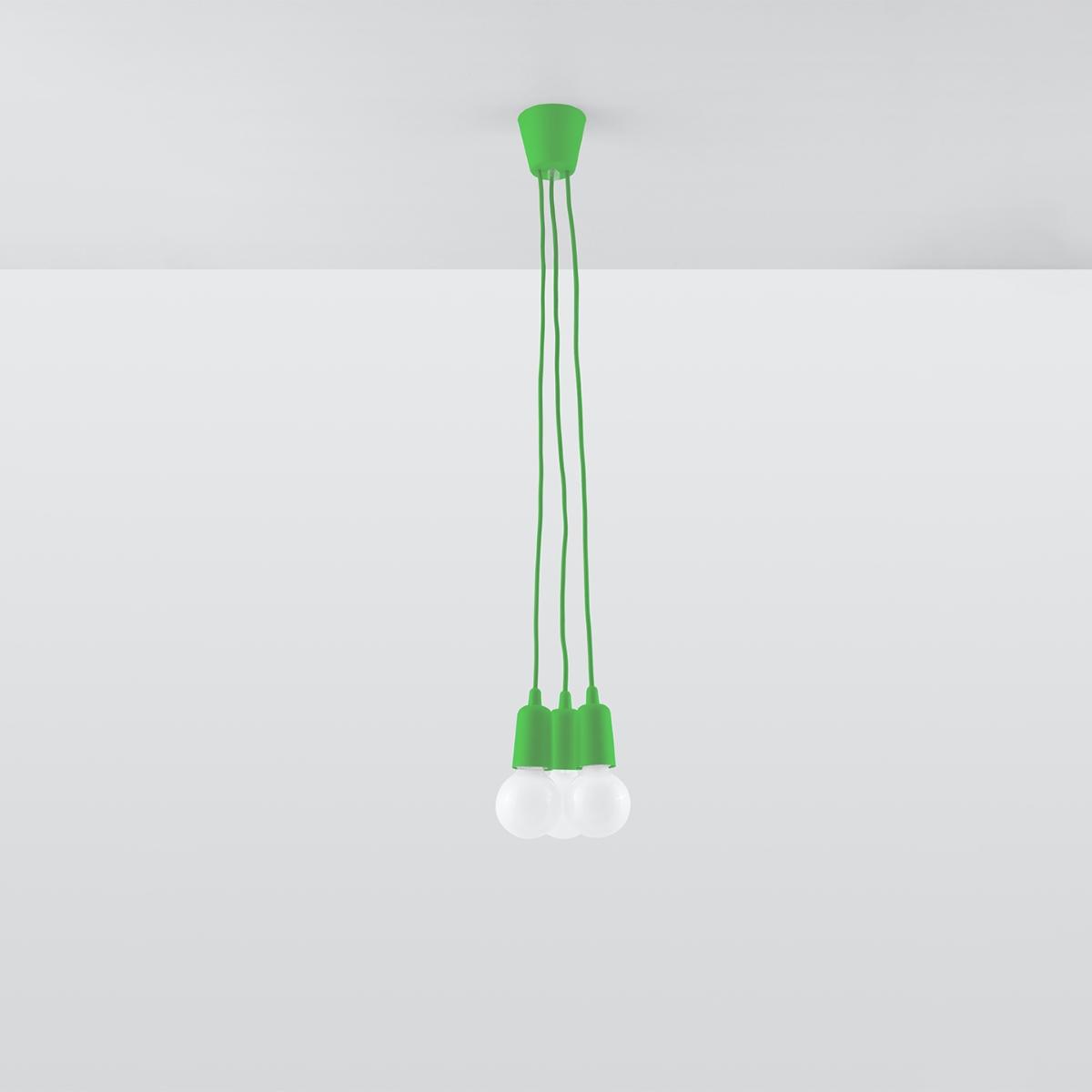 Sollux Lámpara colgante DIEGO 3 verde 