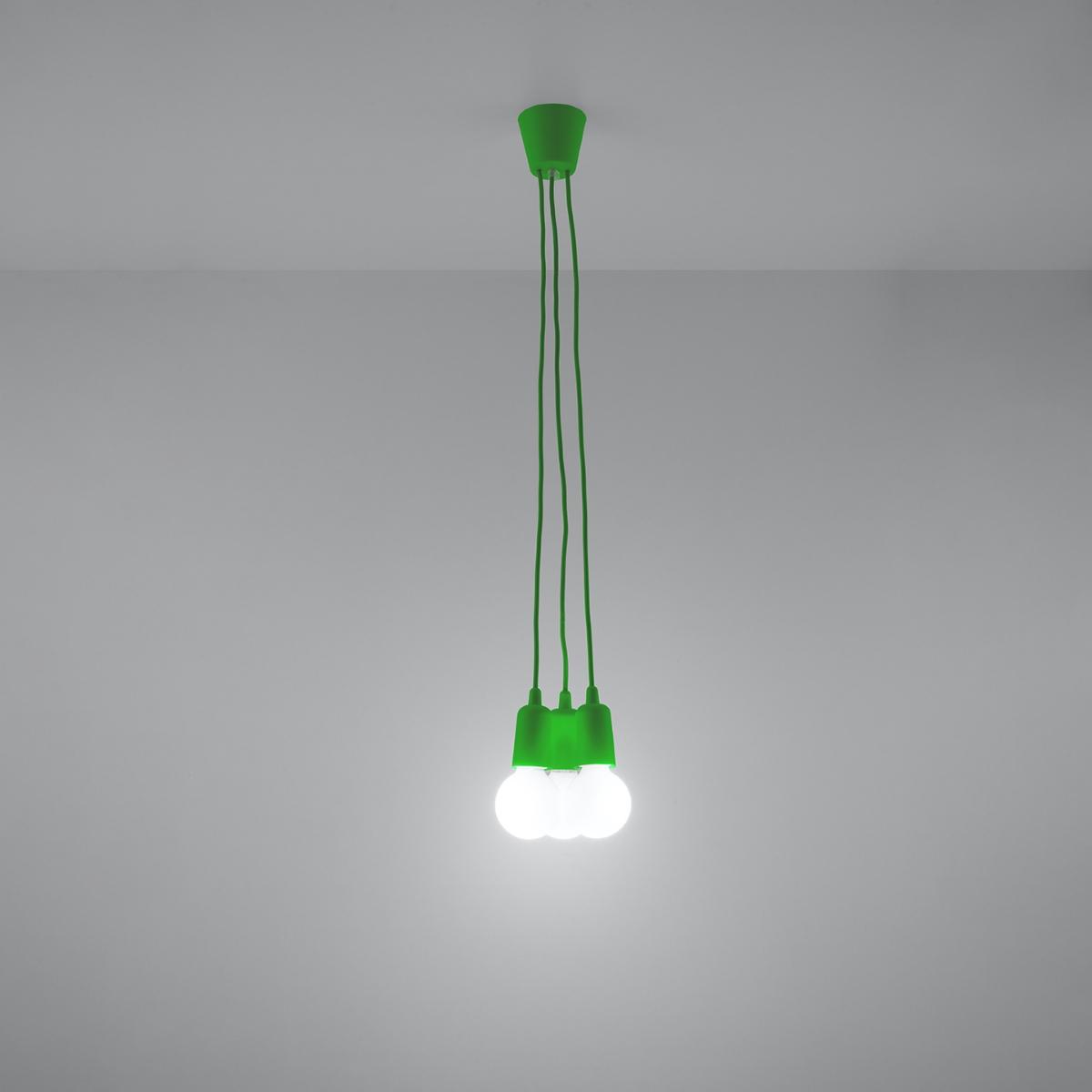 Sollux Lámpara colgante DIEGO 3 verde 